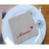 Serviette de table brodée